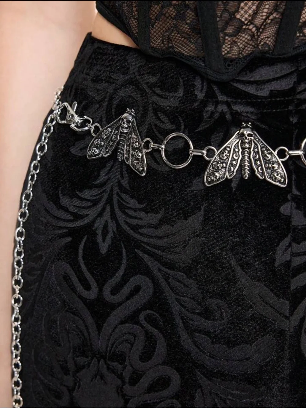 Goth Skeleton Butterfly Chain Belt NEW 🏷️